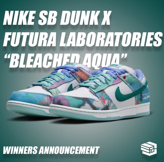 Nike SB Dunk X Futura Laboratories "Bleached Aqua" Winners Annoucement