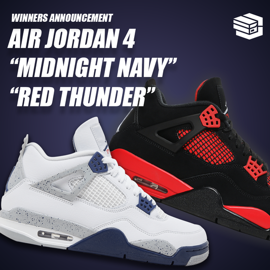 Winners of the Red Thunder and Midnight Navy Air Jordan 4