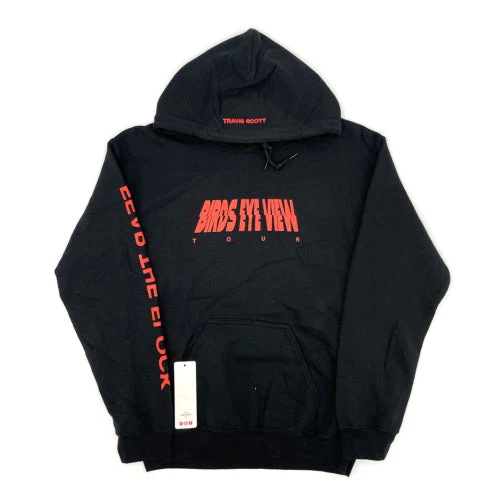 Travis Scott Bird'S Eye View Fear The Flock Black Hoodie