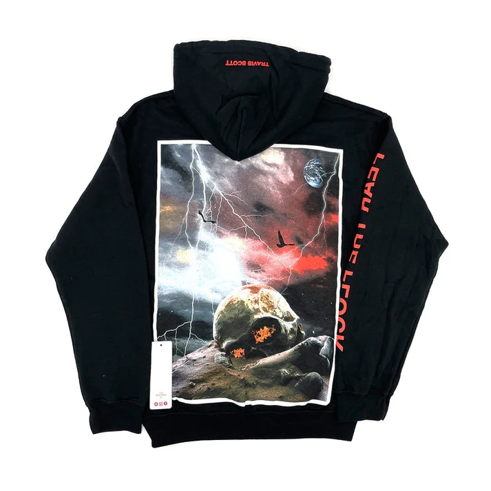 Travis Scott Bird'S Eye View Fear The Flock Black Hoodie