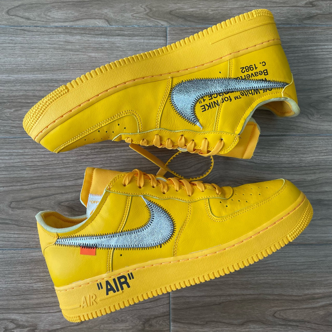 Nike Air Force 1 Low Off-White ICA University Gold Size 12