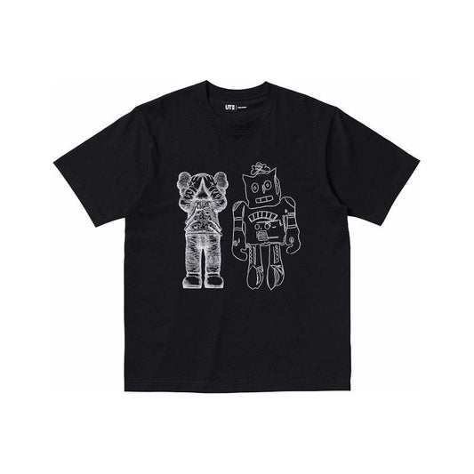 Kaws x Uniqlo Warhol Robot Black Tee