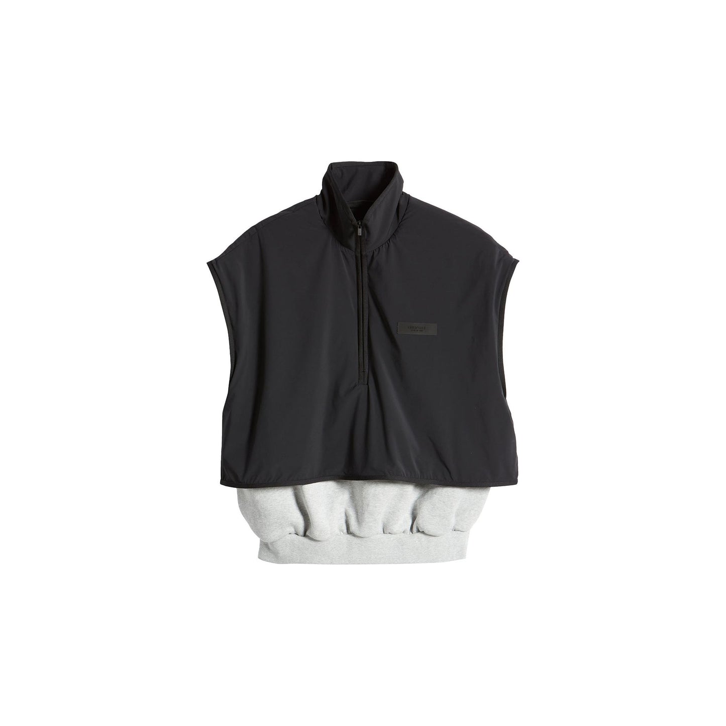 Fear of God Essentials Nylon Fleece Mockneck Vest 'Light Heather Grey / Jet Black'